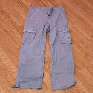 American Eagle Outfitters Women's Light Gray Cargo Pants